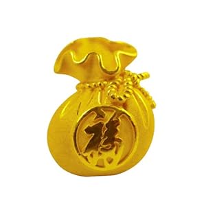 金一 999纯金如意乾坤袋金摆件50克 黄金收藏品礼品 千足金商务礼品-珠宝首饰-亚马逊中国