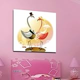 美时美刻 火烈鸟现代卡通无框画 挂画装饰画卡