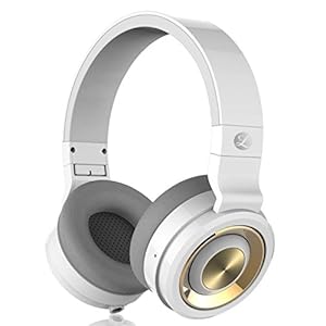 遇见谁 头戴式 可换线 游戏 音乐耳机 (靓白金):