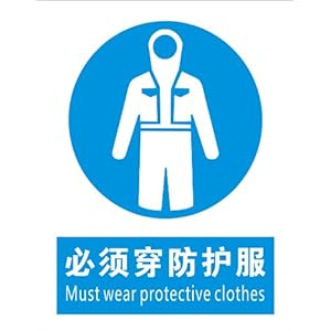 子途 必须穿防护服 消防验厂 安全标识牌 安全警