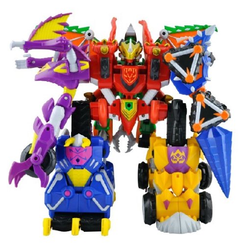 灵动创想斗龙战士2终极龙神六合一赤炎战车 爆