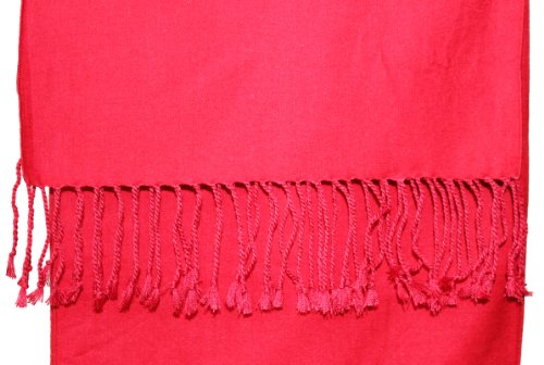 爱璐威 <em>拉绒</em> <em>提花</em> <em>长</em>围巾 女士 中国红 婚庆红 大