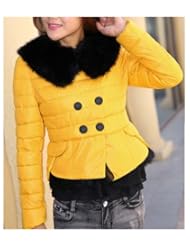 LK 亮蔻 女士韩版毛领蕾丝下摆<em>短裤棉袄</em> 加厚羽