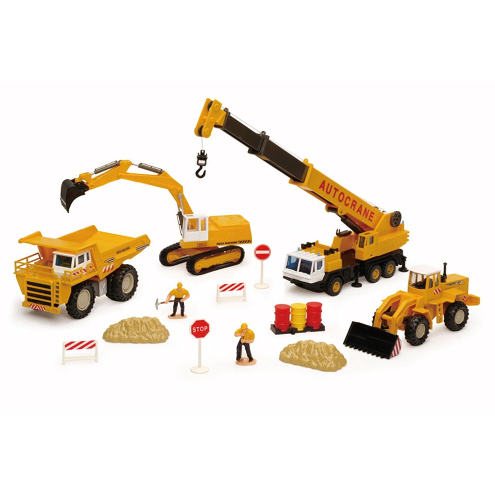 俊基1:60吊车起重机铲车挖土机工程车套装模型玩具 建筑工地车辆 0502